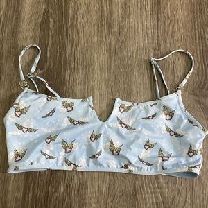 Frankie’s Bikinis Heaven on Earth hearts w wings bikini top